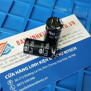 Tụ hóa Daewoo RSS 33uF 250V kích thước 13x25mm