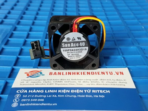 SanAce 109P0424H3D19 – 40x40x28mm DC24V 0.095A 3-Pin Connector Fan For Fanuc A90L-0001-0570