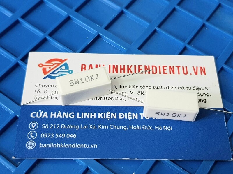 Điện trở sứ 10K 5W ký hiệu 5W10KJ 1 Điện trở sứ 10K 5W ký hiệu 5W10KJ
