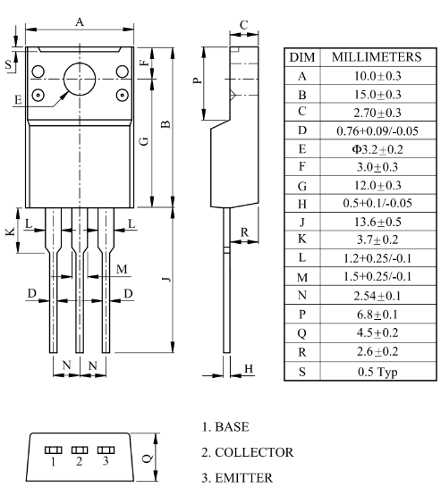 Transistor NPN MJE13005DF, 13005DF, 13005 5A 400V TO-220IS 3 Transistor NPN MJE13005DF, 13005DF, 13005 5A 400V TO-220IS - Ảnh 3