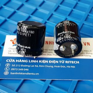 Tụ hóa Rubycon 100uF 400V kích thước 25x25mm