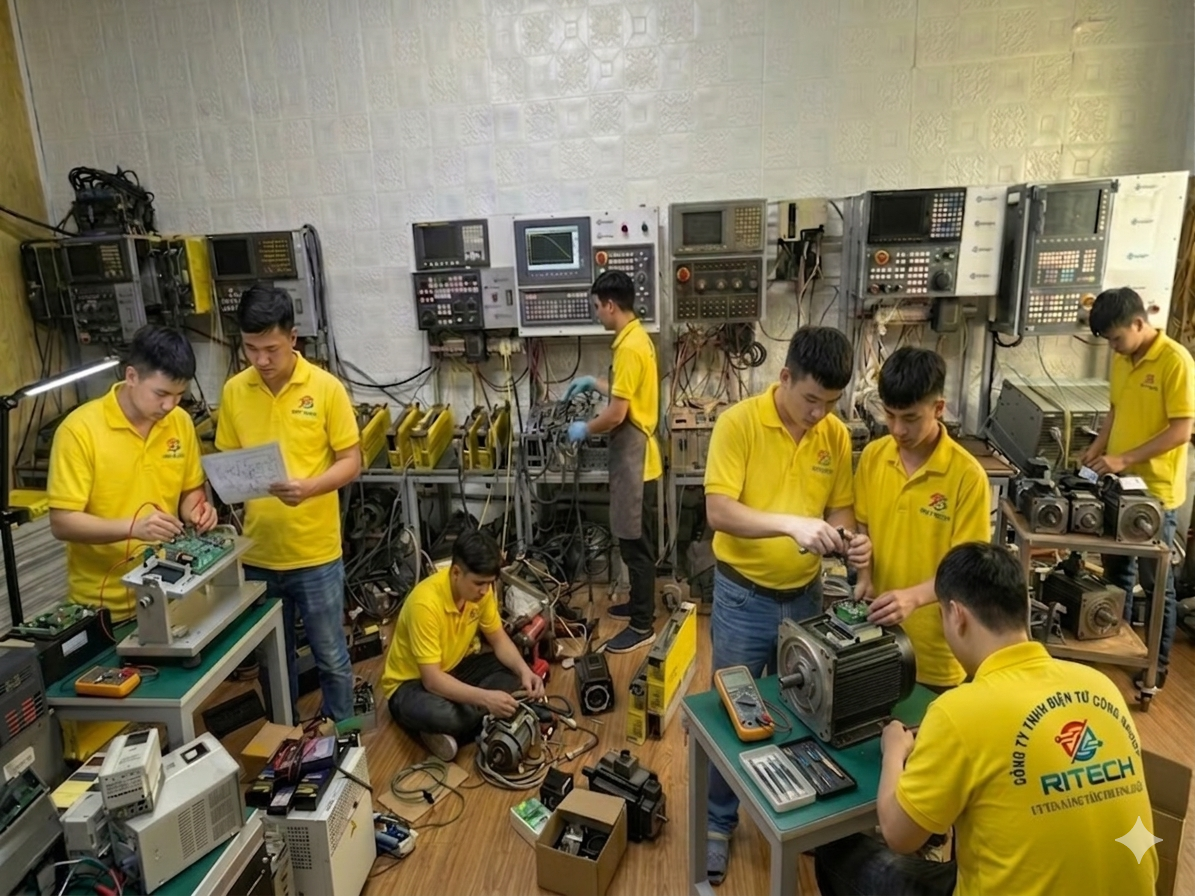 Sửa chữa máy CNC Bắc Ninh Số 1 Uy Tín, Chuyên Nghiệp 2 he thong test may cnc tai ritech