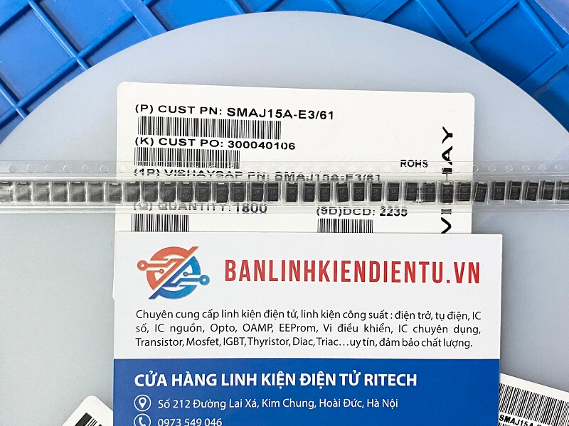 SMAJ15A-E3/61 SMAJ15A BM Diode 15V DO-214AC 2 SMAJ15A-E3/61 SMAJ15A BM Diode 15V DO-214AC - Ảnh 2