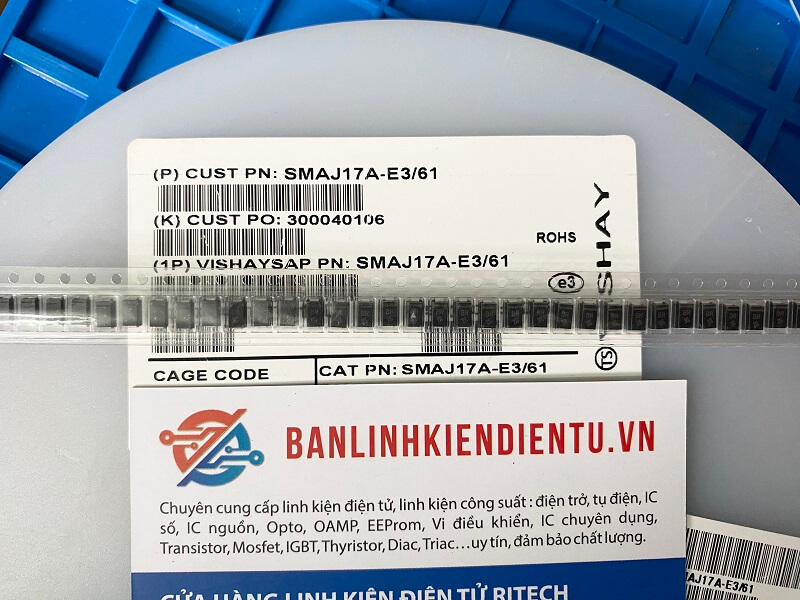 SMAJ17A-E3/61 SMAJ17A BR Diode 17V DO-214AC 2 SMAJ17A-E3/61 SMAJ17A BR Diode 17V DO-214AC - Ảnh 2