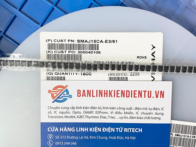 SMAJ15CA-E3/61 SMAJ15CA XM Diode 15V DO-214AC 2 SMAJ15CA-E3/61 SMAJ15CA XM Diode 15V DO-214AC - Ảnh 2