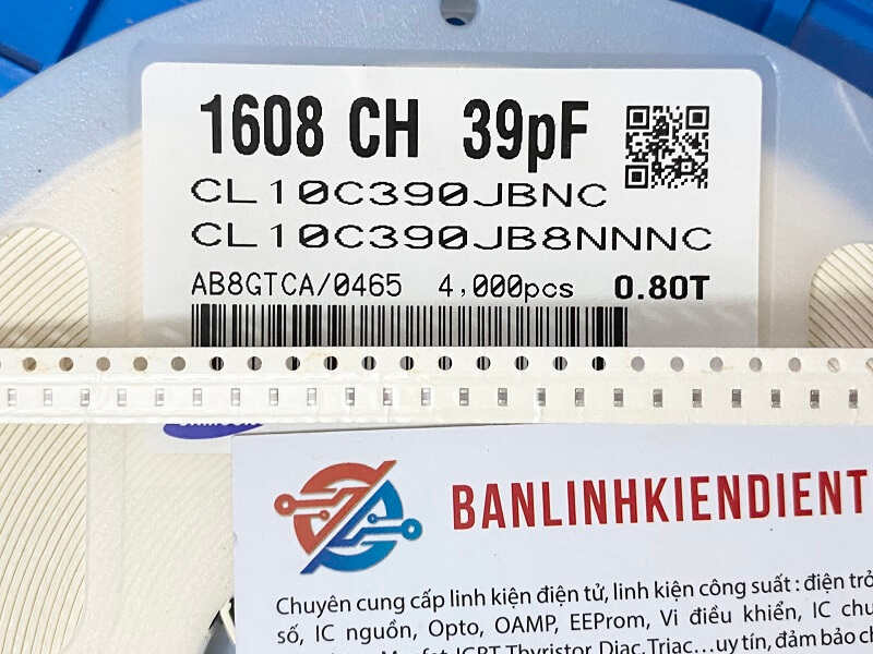 Tụ dán 39pF 50V 0603 CL10C390JB8NNNC 1 Tụ dán 39pF 50V 0603 CL10C390JB8NNNC