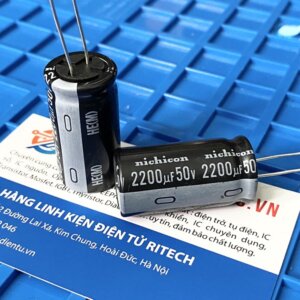 Tụ hóa Nichicon 2200uF 50V kích thước 18x35mm