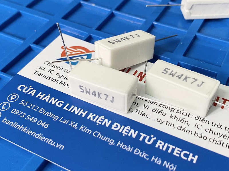 Điện trở sứ 4.7K 5W, 5W4K7J 1 Điện trở sứ 4.7K 5W, 5W4K7J