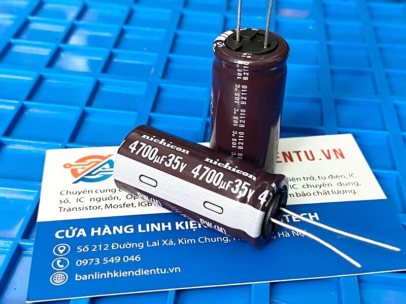 Tụ hóa Nichicon 4700uF 35V 18x35mm 1 Tụ hóa Nichicon 4700uF 35V 18x35mm