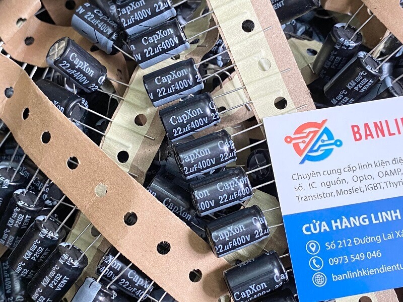 Tụ hóa CapXon 22uF 400V 10x17mm 1 Tụ hóa CapXon 22uF 400V 10x17mm