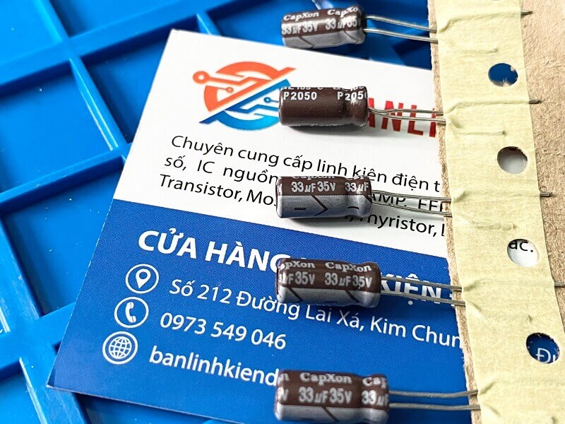 Tụ hóa 33uF 35V kích thước 5x11mm 1 Tụ hóa 33uF 35V kích thước 5x11mm