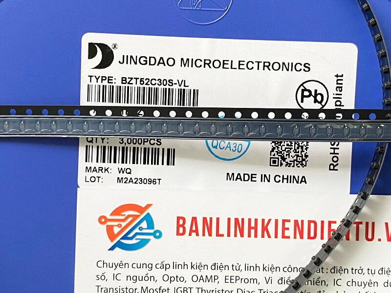 BZT52C30S-VL kí hiệu WQ diode zener 30V SOD-323 0805 1 BZT52C30S-VL kí hiệu WQ diode zener 30V SOD-323 0805