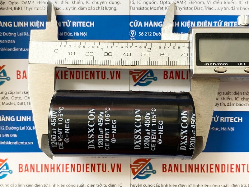 Tụ hóa 1200uF 450V kích thước 35x70mm (loại 2 chân) 3 Tụ hóa 1200uF 450V kích thước 35x70mm (loại 2 chân) - Ảnh 3