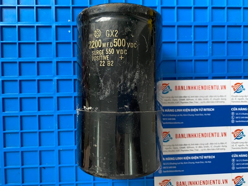 Tụ hóa 2200uF 500V kích thước 77x127mm 1 2200uf 500v phi 77 cao 127