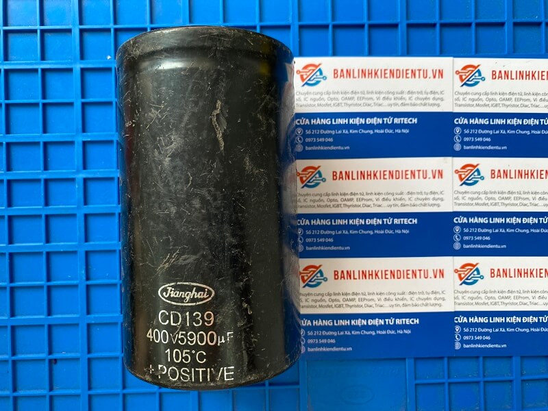 Tụ hóa 5900uF 400V Jianghai kích thước 77x132mm 1 5900uf 400v jianghai phi 77 cao 132