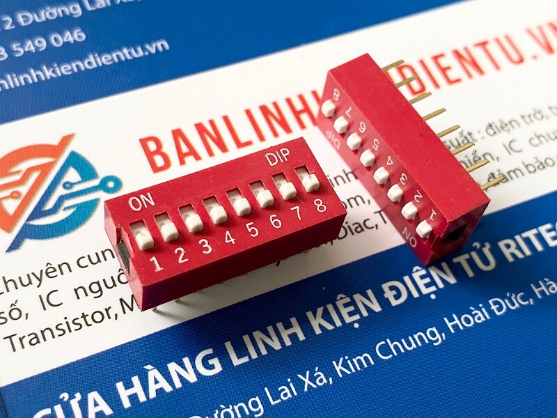 Công tắc gạt 8 bit chân cắm thẳng 2.54mm 2 công tắc gạt 8 bit