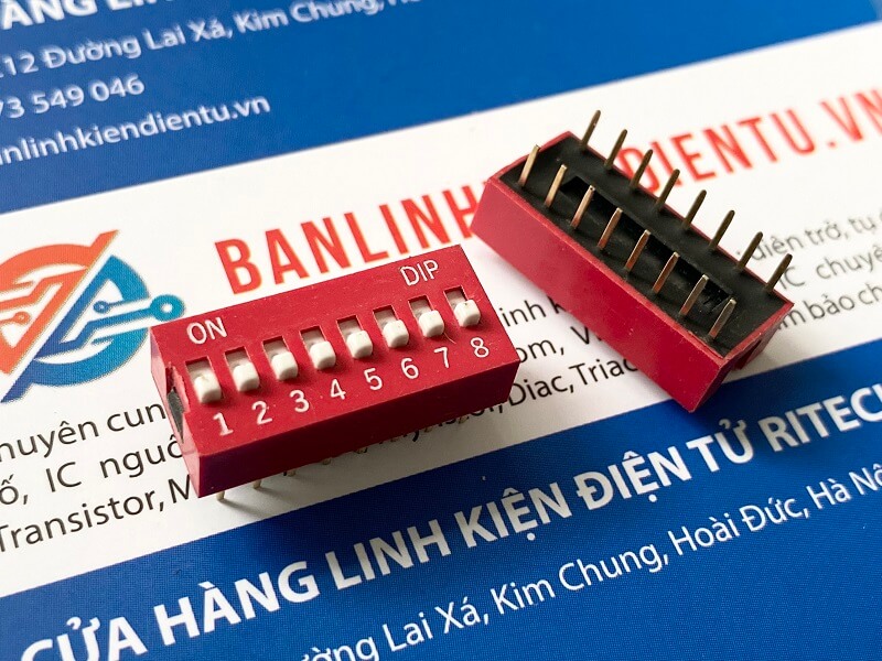Công tắc gạt 8 bit chân cắm thẳng 2.54mm 1 công tắc gạt 8 bit