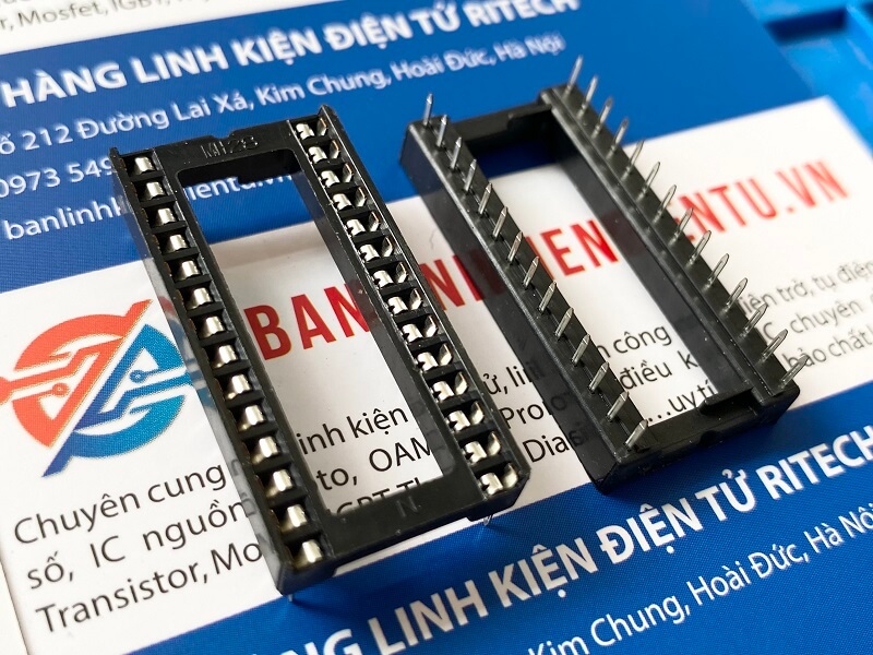 Đế IC 28 chân DIP-28 loại chân dẹt bản to 2 đế ic 28 chân