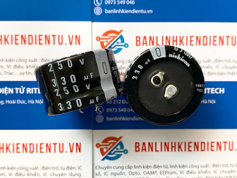 Tụ hóa Nichicon 330uF 250V 35x20mm (tháo máy) 2 330uF 250v 35x20mm