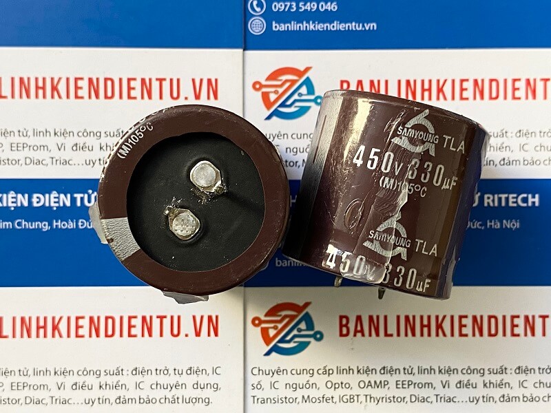 Tụ hóa 330uF 450V Samyoung 35x35mm (tháo máy) 1 330uf 450v Samyoung 35x35mm