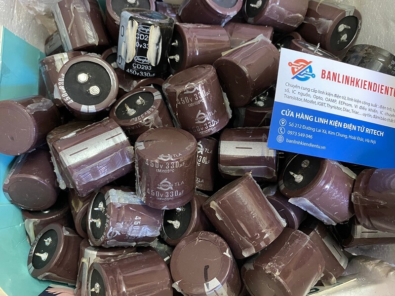 Tụ hóa 330uF 450V Samyoung 35x35mm (tháo máy) 2 330uf 450v Samyoung 35x35mm