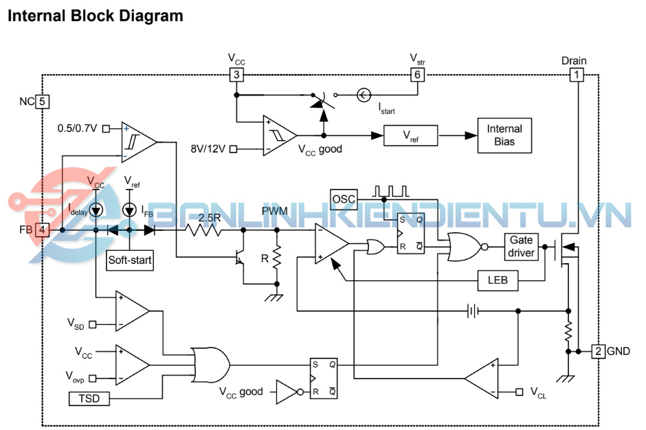Sơ dồ khối trong IC DM0465R