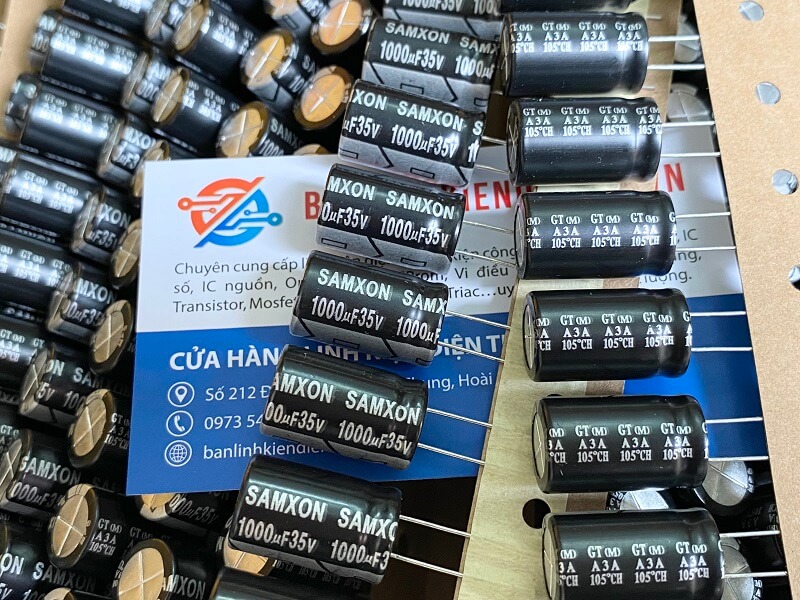 Tụ hóa SAMXON 1000uF 35V 12.5x20mm 1 1000uf 35V samxon 12.5x20mm