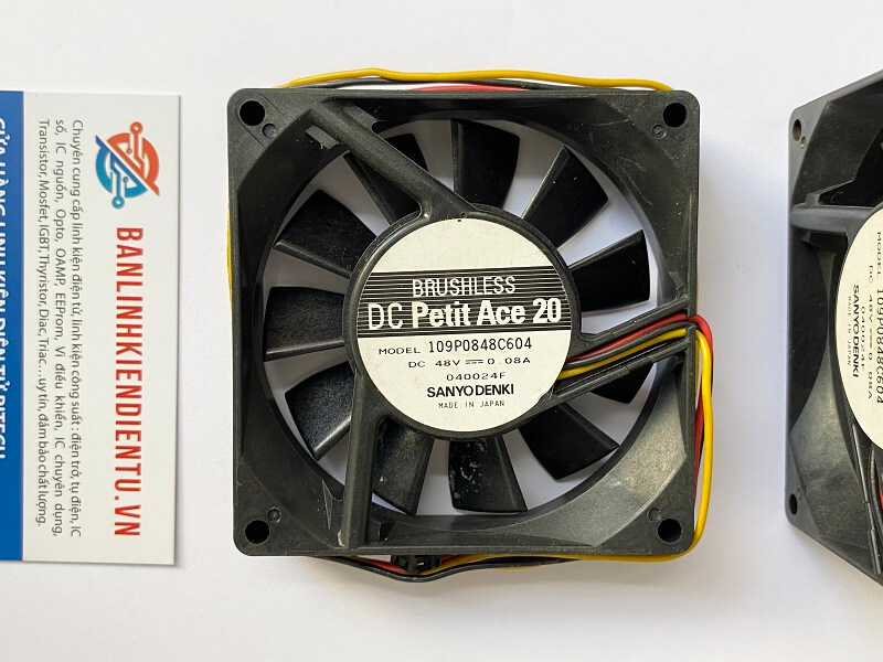 109P0848C604 Quạt tản nhiệt SANYO DENKI 0.08A 48VDC 80x80x20mm 3 109P0848C604-QUAT-2