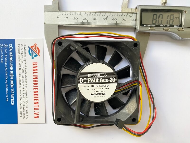 109P0848C604 Quạt tản nhiệt SANYO DENKI 0.08A 48VDC 80x80x20mm 2 109P0848C604-QUAT-4