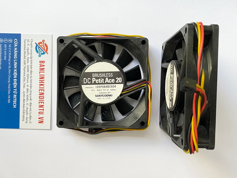109P0848C604 Quạt tản nhiệt SANYO DENKI 0.08A 48VDC 80x80x20mm 1 109P0848C604-QUAT