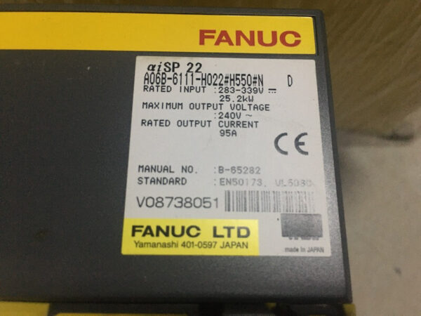 Spindle Fanuc A06B-6111-H022#H550 tháo máy đẹp như mới - Ảnh 3