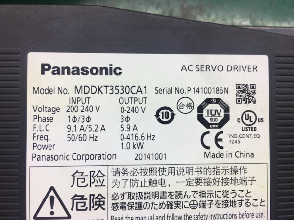 Bộ điều khiển Servo Panasonic MDDKT3530CA1 Minas A5 1kw tháo máy - Ảnh 3
