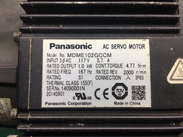 Servo Motor Panasonic MDME102GCCM dòng A5 1kw - Ảnh 3