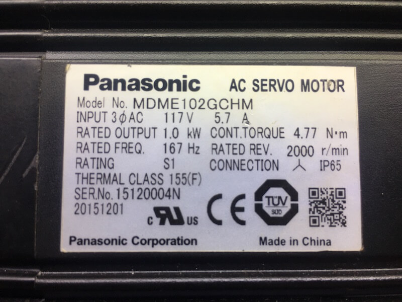 Servo Motor Panasonic MDME102GCHM dòng A5 1kw có phanh 12 mdme102gchm motor