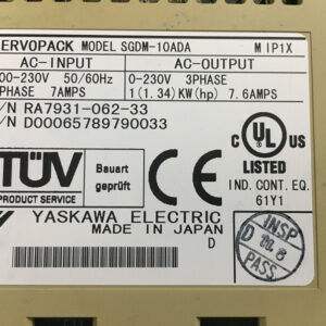 servo pack yaskawa sgdm 10ada