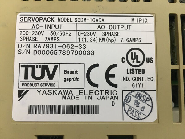 Servopack Yaskawa Sigma II SGDM-10ADA 1kw tháo máy đẹp - Ảnh 4