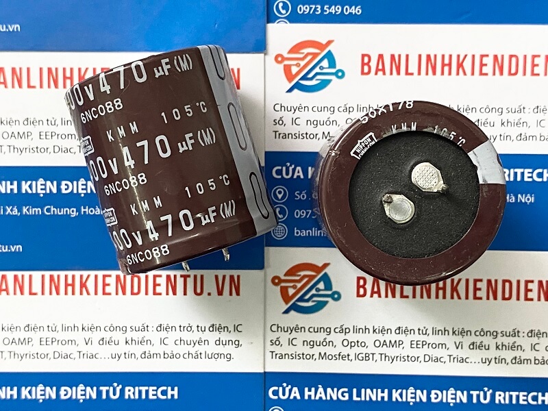Tụ hóa 470uF 400V NIPPON 35x40mm tháo máy 1 470uf 400v 35x40mm-1
