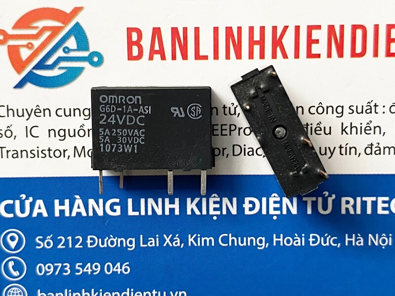 Rơ le G6D-1A-ASI, G6D-1A-ASI-24VDC 24V 5A 4 chân 2 G6D-1A-ASI-24V