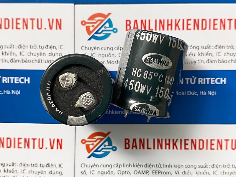 Tụ lọc nguồn SAMWHA 150uF 450V 25x30mm 2 150UF 450V-1
