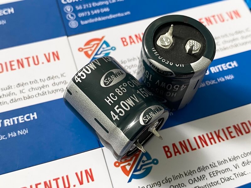 Tụ lọc nguồn SAMWHA 150uF 450V 25x30mm 1 150UF 450V