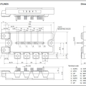 PM50RL1A060 IGBT Mitsubishi 50A 600V tháo máy 7 PM50RL1A060-kich-thuoc
