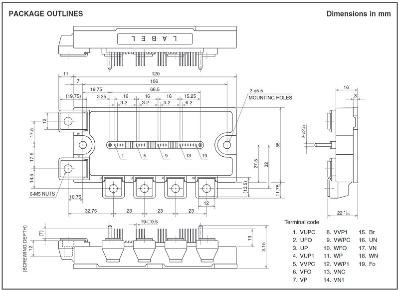 PM50RL1A060 IGBT Mitsubishi 50A 600V tháo máy 4 PM50RL1A060-kich-thuoc