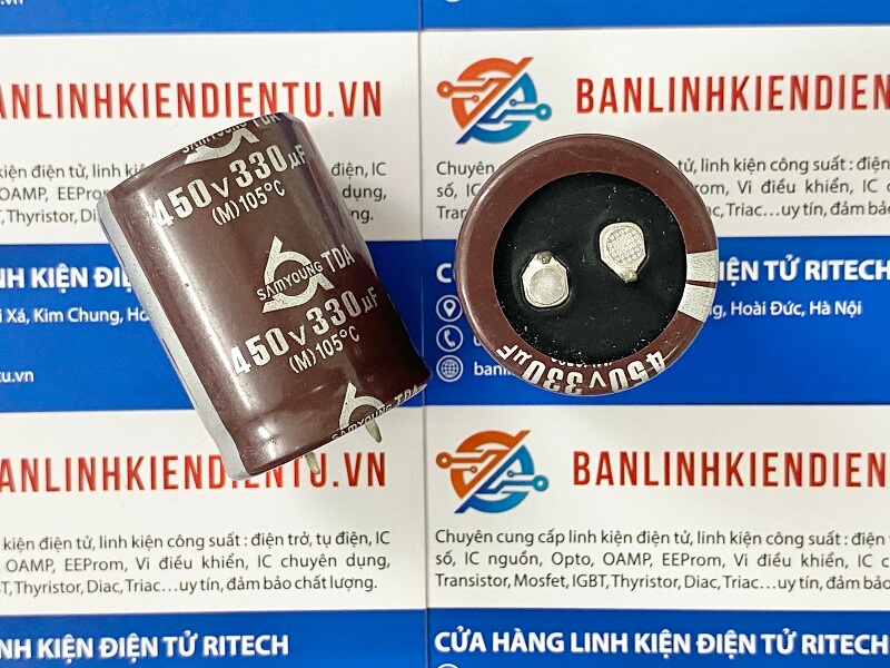 Tụ hoá 330uF 450V Samyoung 30x40mm 2 330uF 450V Samyoung 30x40mm-1