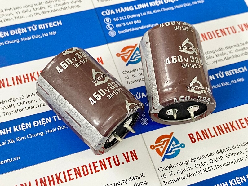Tụ hoá 330uF 450V Samyoung 30x40mm 1 330uF 450V Samyoung 30x40mm