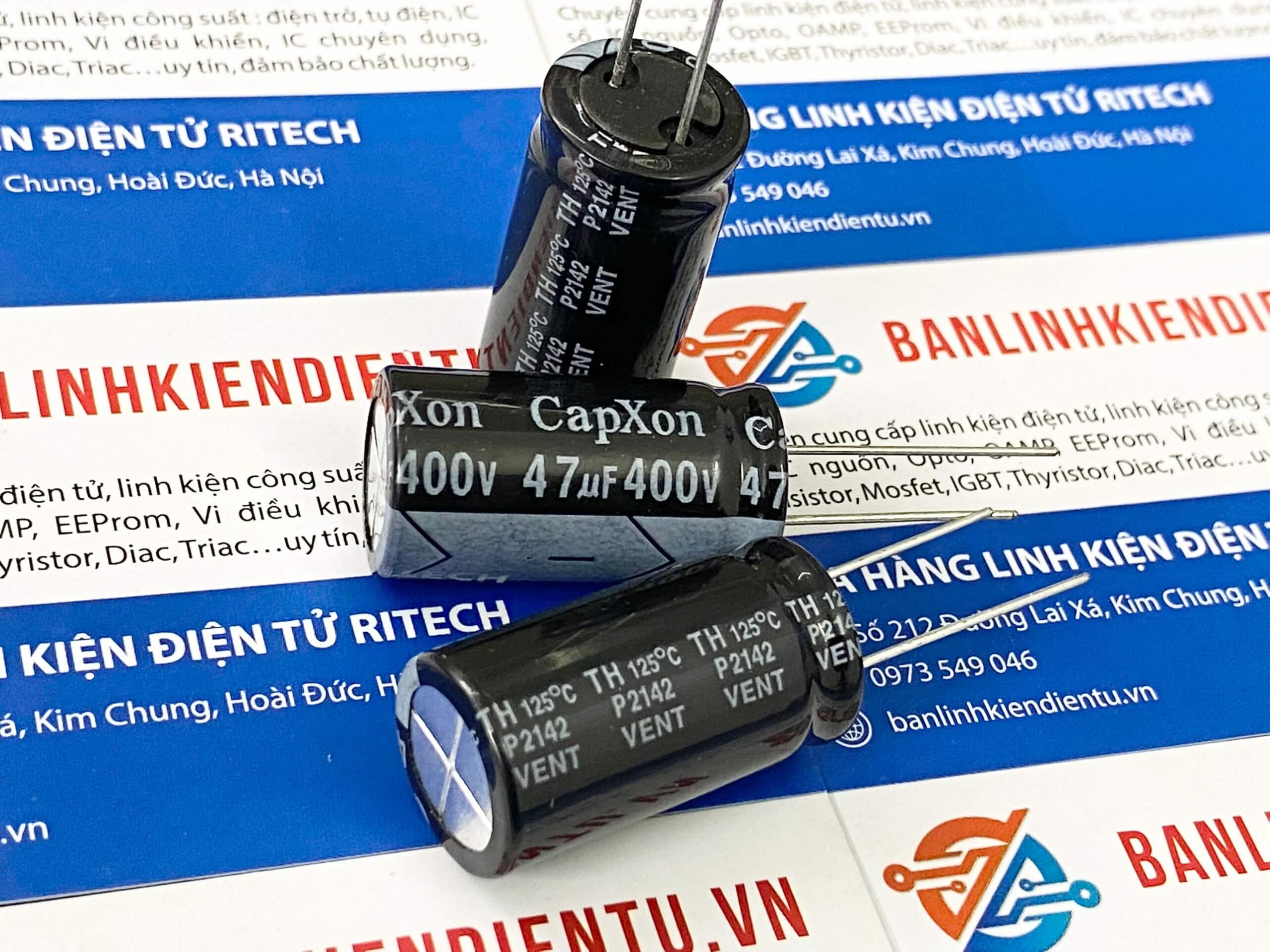 Tụ hoá CapXon 47uF 400V kích thước 16x31mm 2 CapXon 47uF 400v