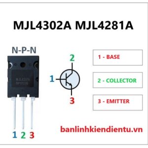 Cặp sò MJL4302 MJL4281 15A 350V 230W TO−264 hàng tháo máy Zin 3 Sơ đồ chân MJL4281 MJL4302