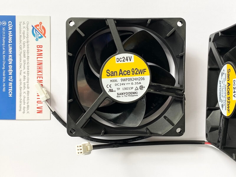 Quạt tản nhiệt Sanyo Denki 9WF0924H206 24V 0.35A 90x90x32mm 3 dây 2 quạt 9WF0924H206