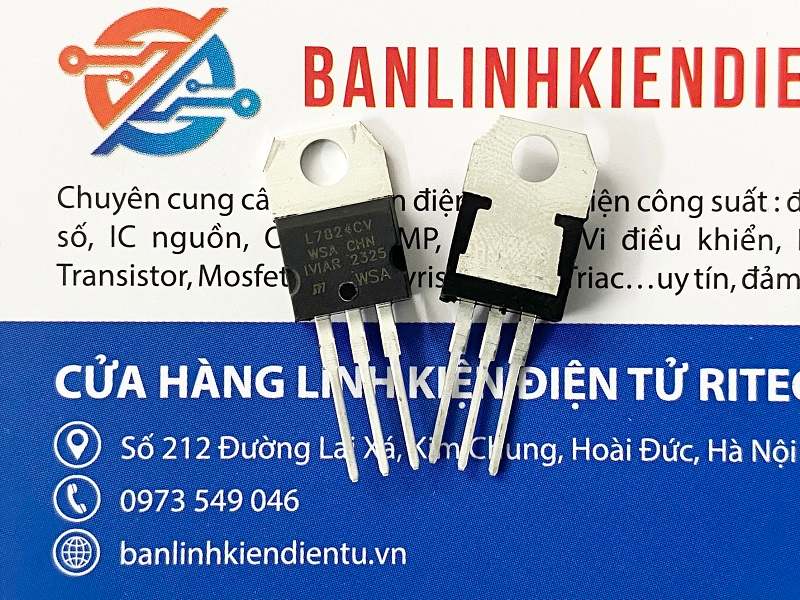IC nguồn ổn áp 24V 1.5A L7824CV, 7824, L7824 TO-220 (hàng nhập khẩu) 2 7824