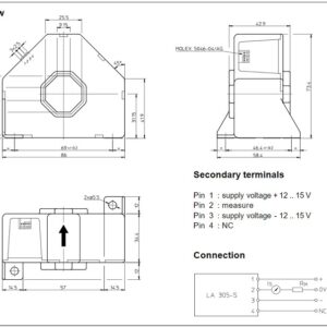 Kích thước cảm biến dòng LA305-S SP1