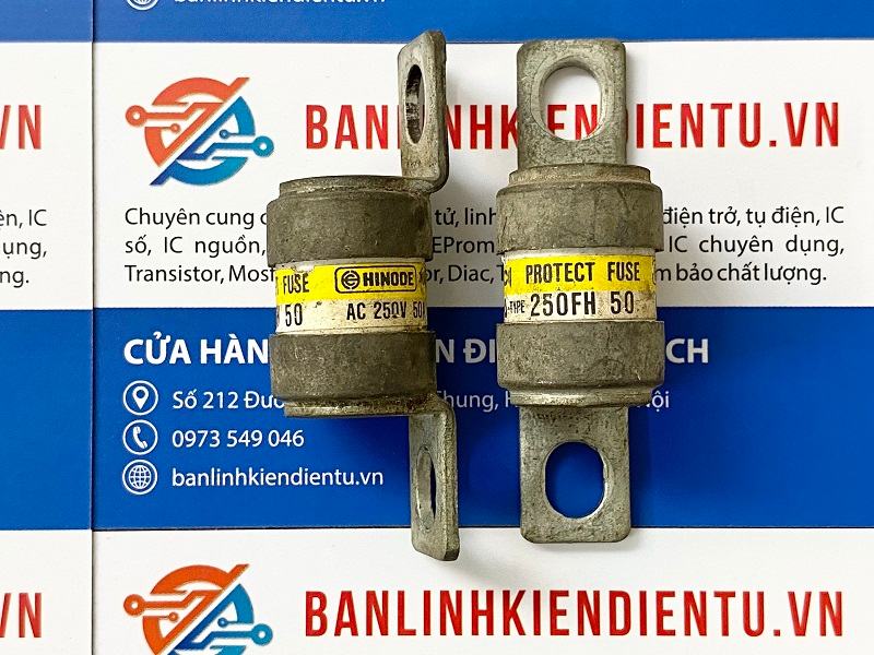 Cầu chì Hinode 50A 250V 250FH50 tháo máy 1 cầu chì 50A 250v